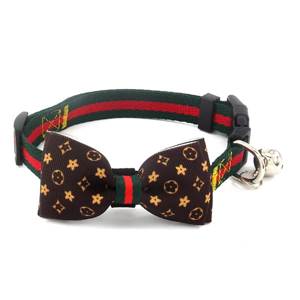 Luxury Fashion Designer Pet Collar with Bow Tie