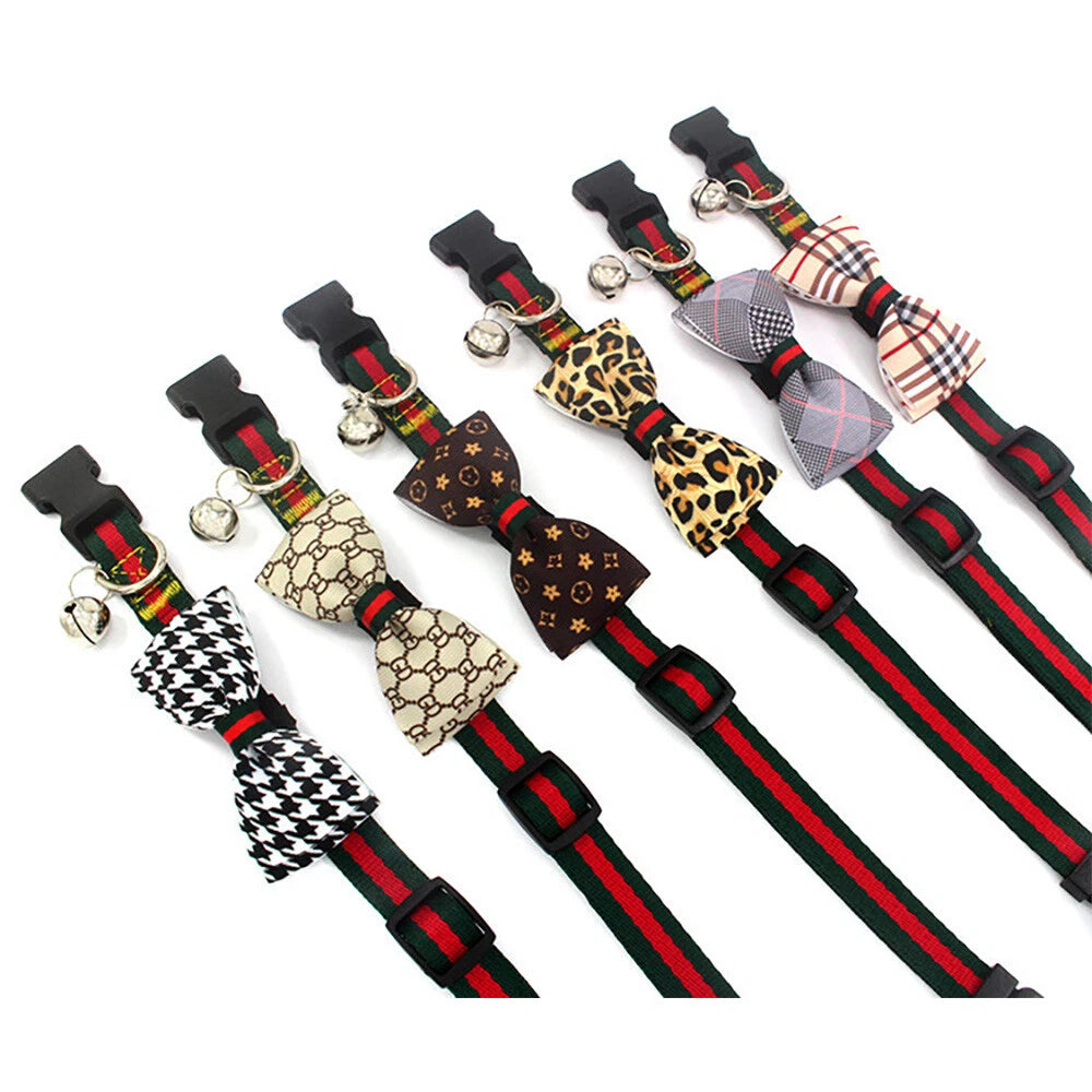 Luxury Fashion Designer Pet Collar with Bow Tie