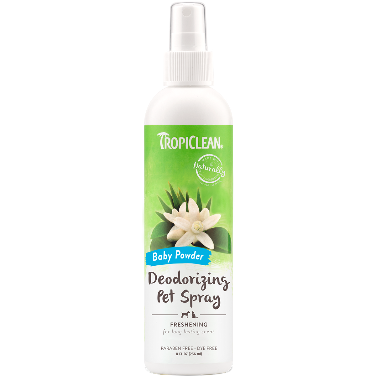 Tropiclean Baby Powder Deodorizing Cologne Spray For Pets 8 oz