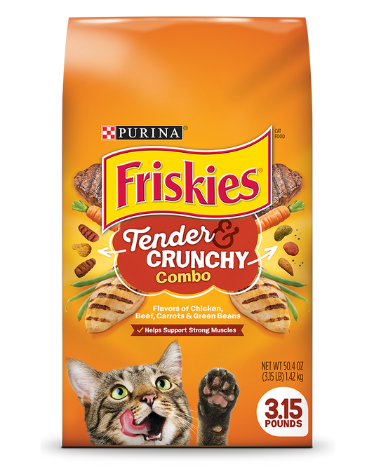 Friskies Tender & Crunchy Combo With Flavors of Chicken, Beef, Carrots & Green Beans Dry Cat Food