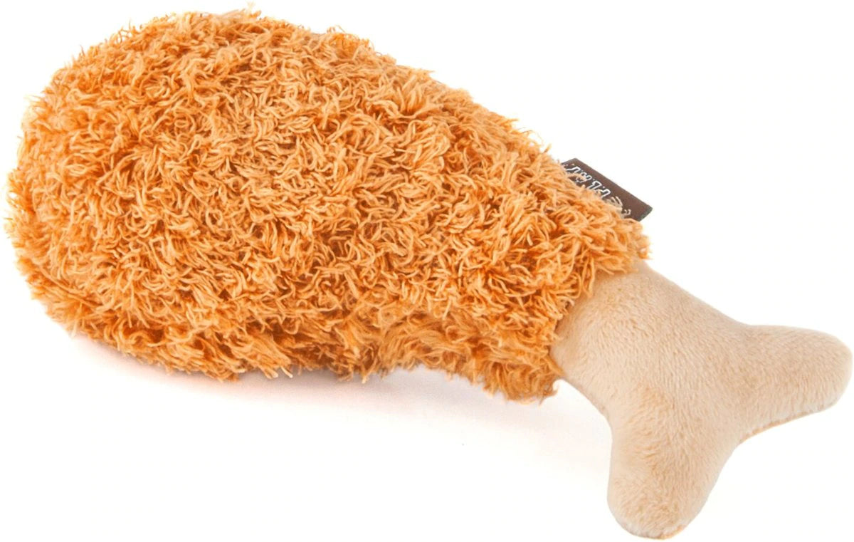 Fried Chicken Squeaky Plush Dog Toy Paws and Claws GY