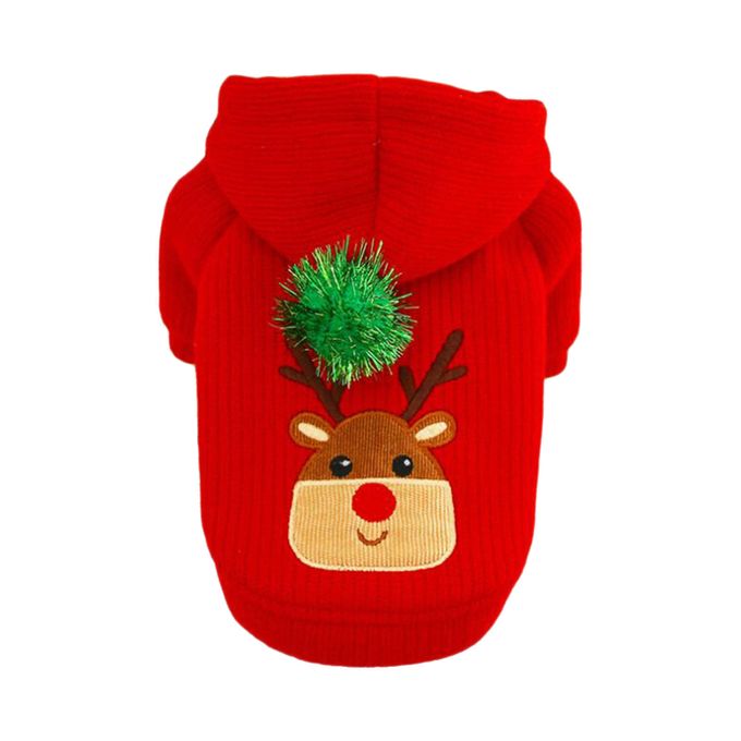 Reindeer Christmas Dog Costume Girl Dress and Boy Hoodie