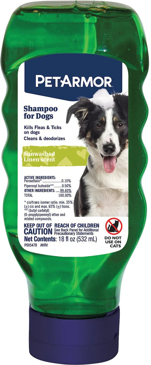 PetArmor Flea & Tick Sunwashed Linen Scent Dog Shampoo, 18oz.