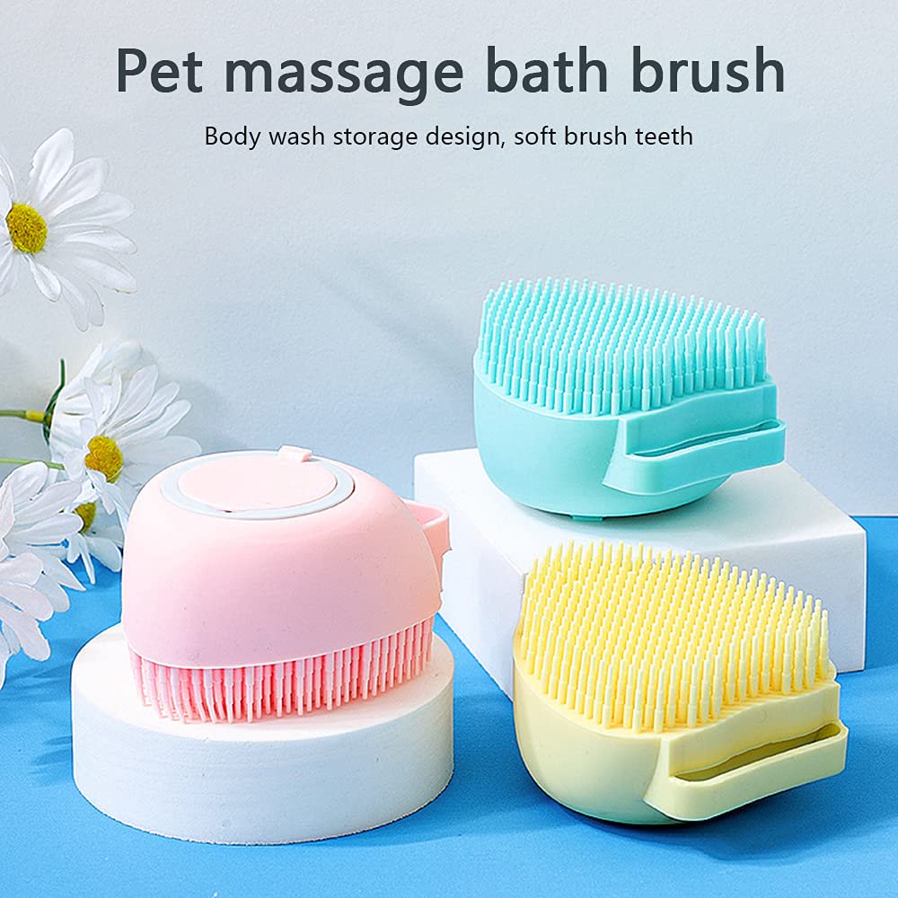 Pet  Massage Shampoo Dispenser Bath Brush