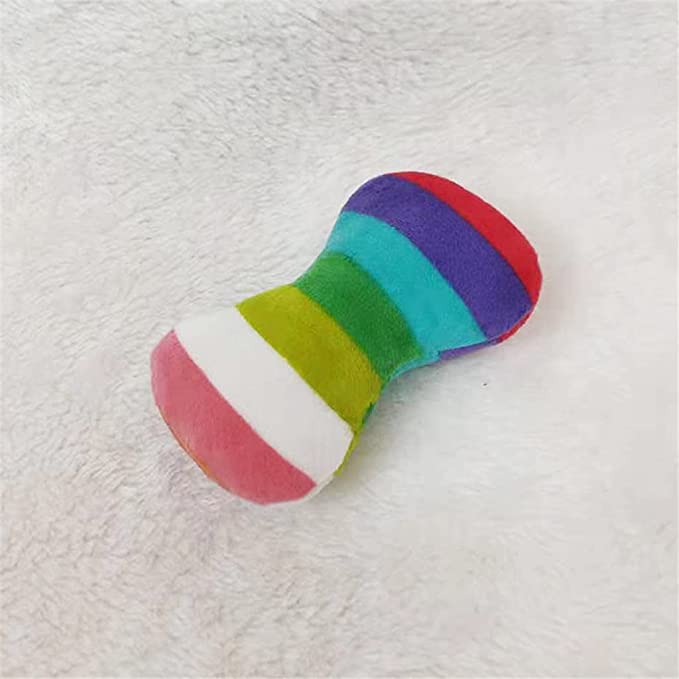 Dog Plush Vocal Toy Rainbow Dog Bone