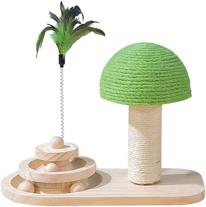 Solid Wood Mushroom Cat Scratching Post