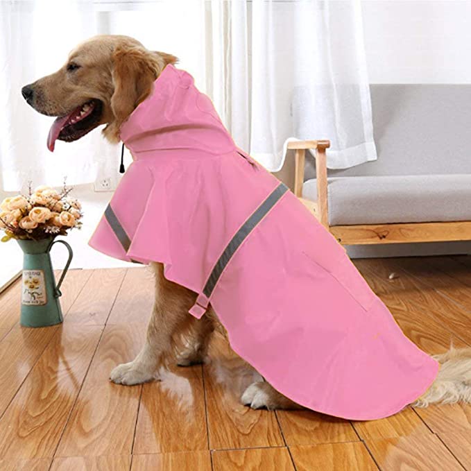 Fashionable Dog Raincoat - Lightweight Adjustable Reflective