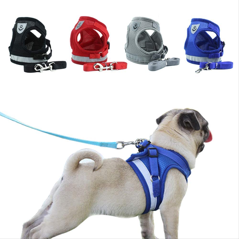 Adjustable Reflective Vest-Style Pet Harness Set