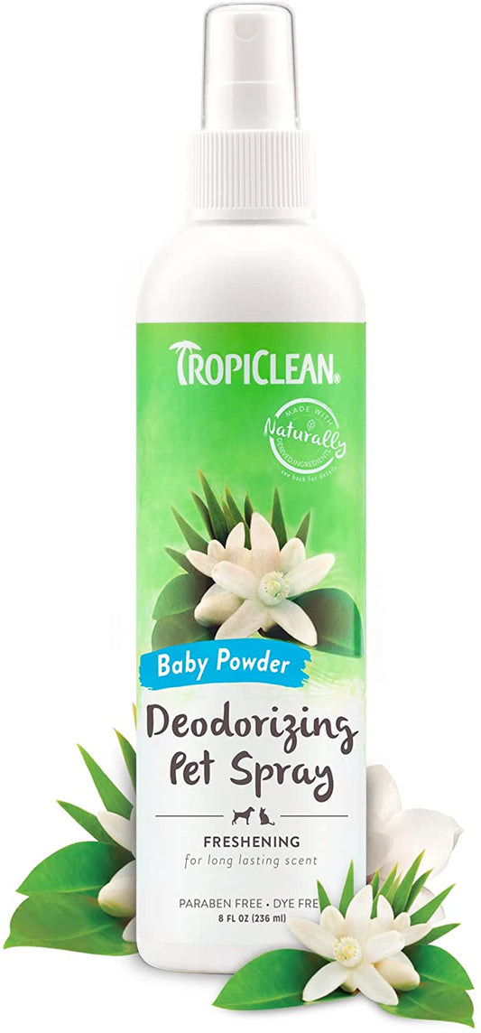 Tropiclean Baby Powder Deodorizing Cologne Spray For Pets 8 oz