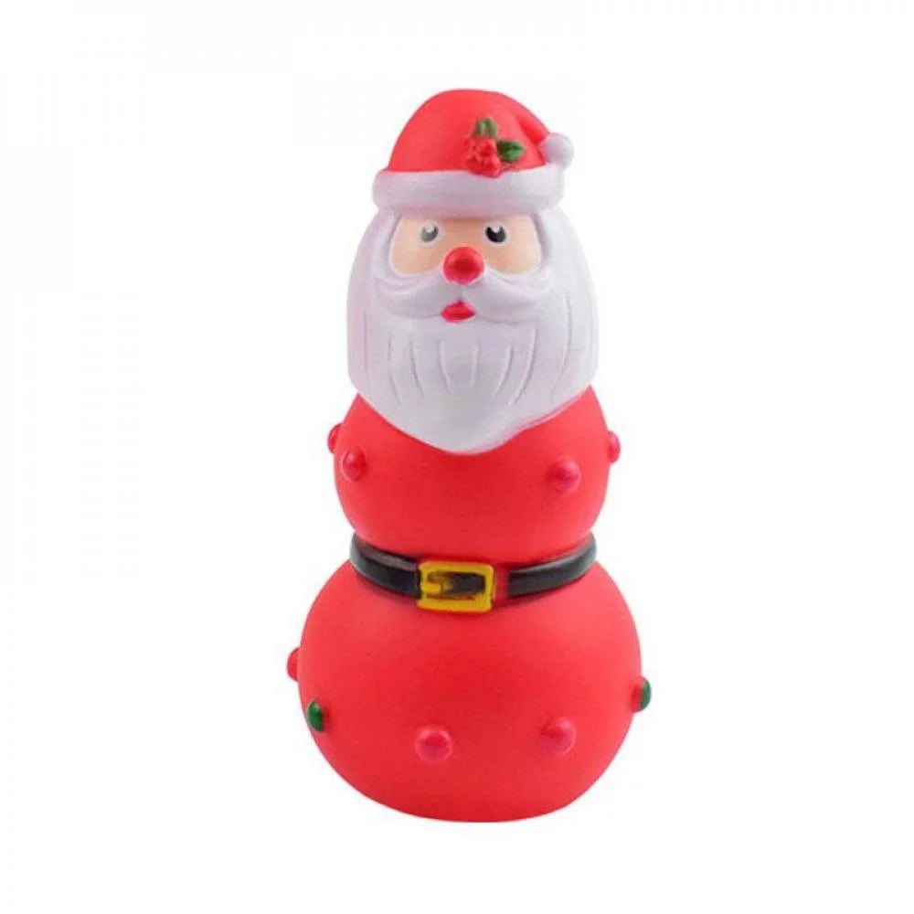 Christmas Dog Squeaky Rubber Play Toy