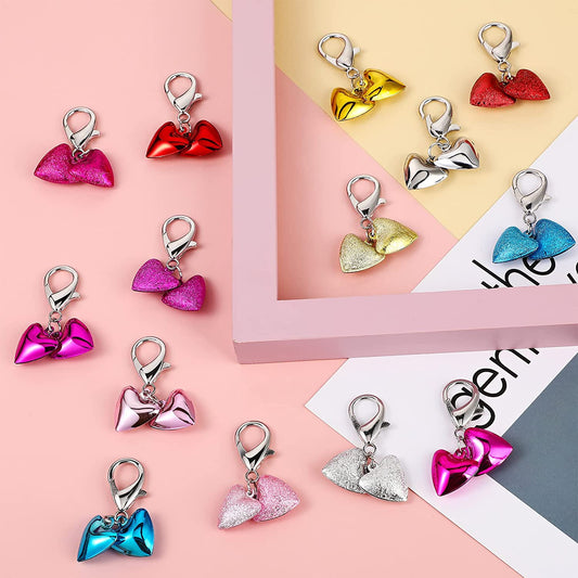 Glossy and Matte Heart Shaped Bells for Pet Collar
