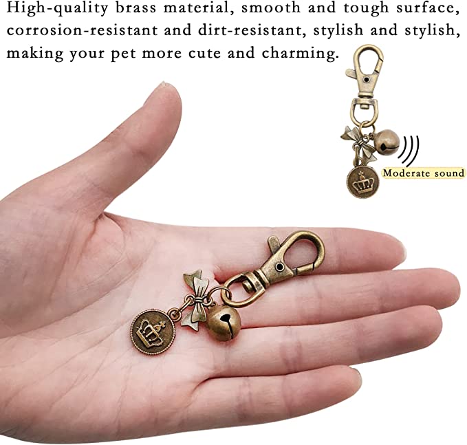 Bronze Pet Collar Charms with Bells