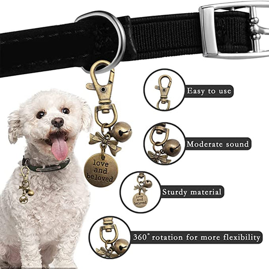 Bronze Pet Collar Charms with Bells