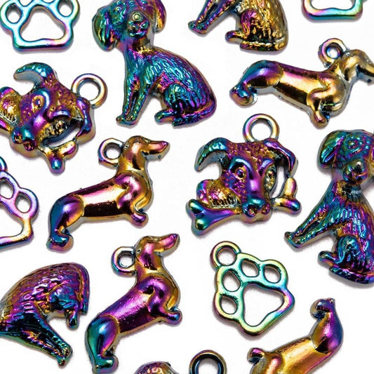 Chrome Dog Style Pet Collar Charms