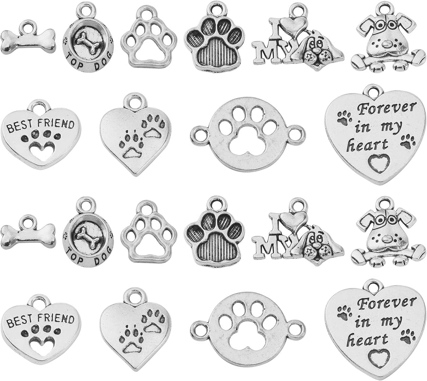 Cute Silver Alloy Pet Collar Charms