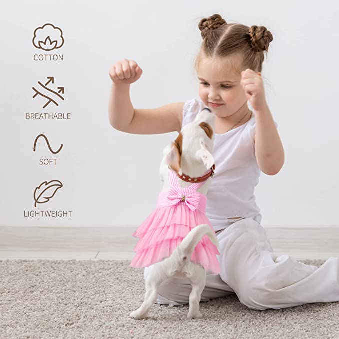 Cute Doggy Princess Dress with Bow Knot