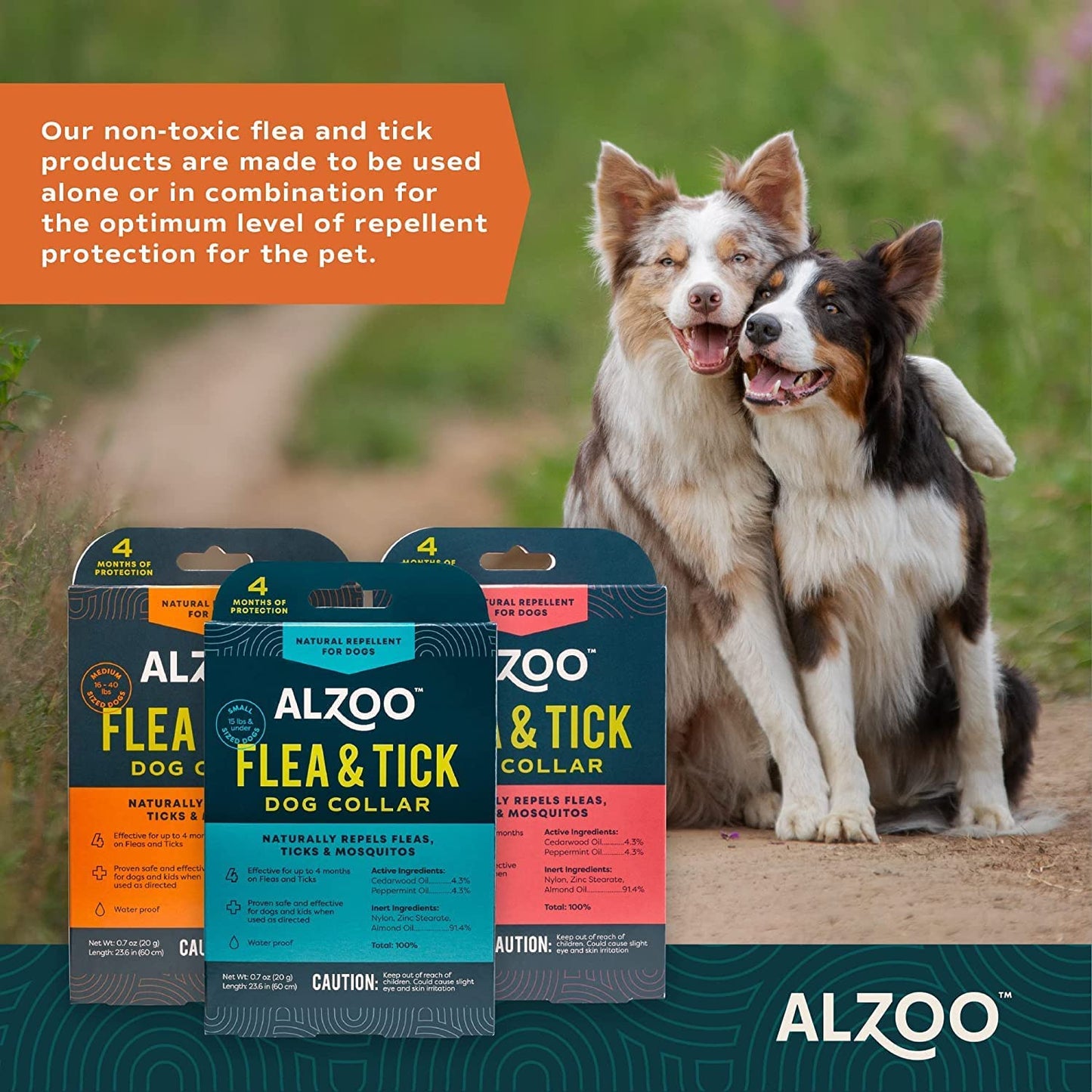 Alzoo Natural Repellent Flea and Tick Collar for Puppy /Small Breed Dogs