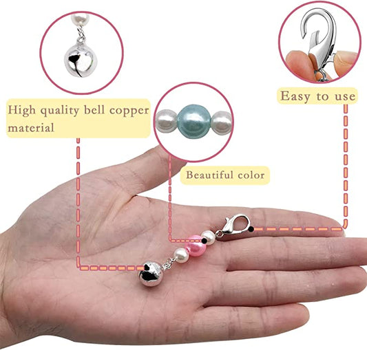 Silver Bell Pearl Pet Collar Charms
