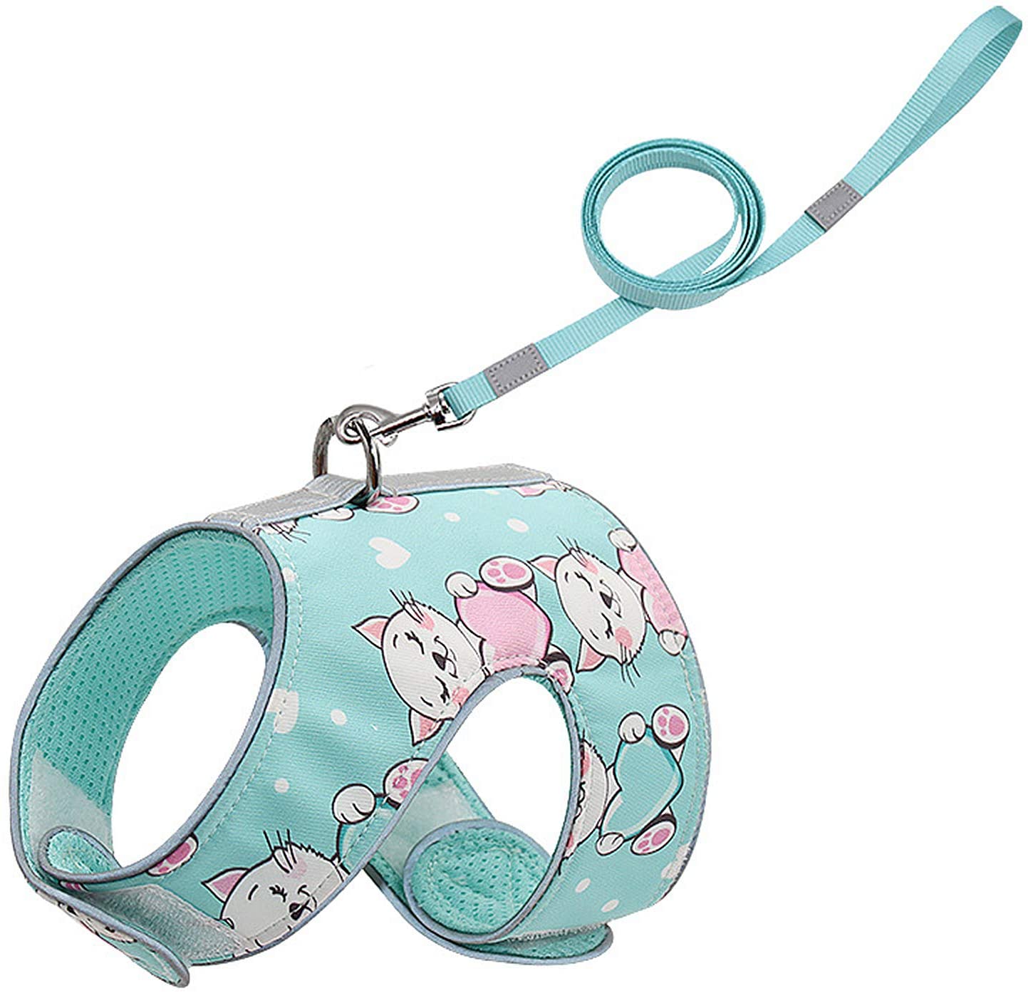 Escape Proof Cat Printed Harness and Leash Set