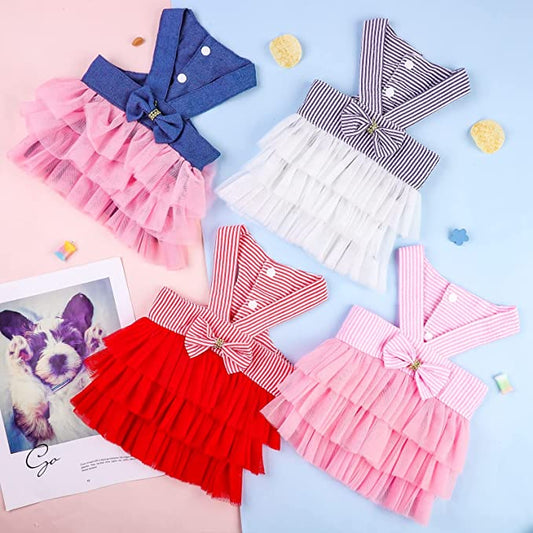 Cute Doggy Princess Dress with Bow Knot
