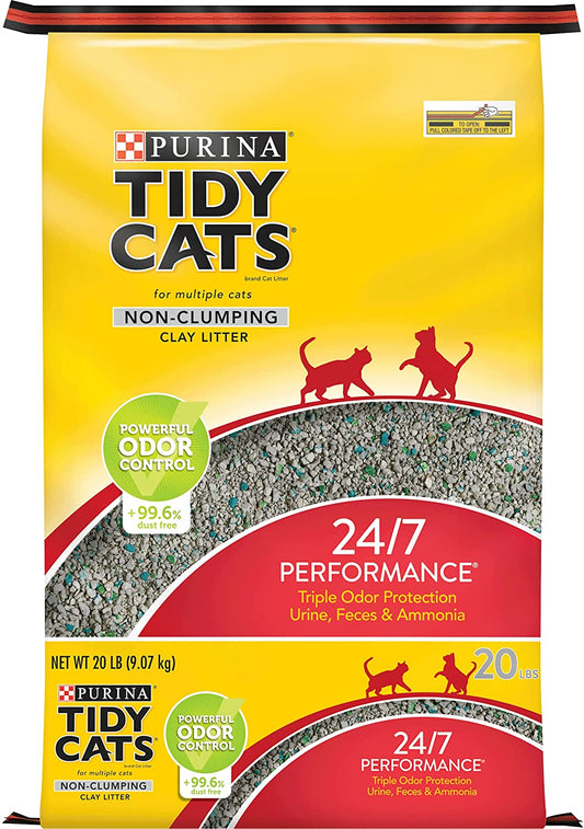 Purina Tidy Cats 24/7 Performance Non-Clumping Cat Litter, 20lbs
