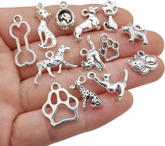 Antique Silver Pet Collar Charms