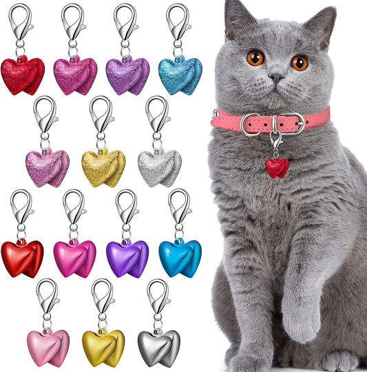 Glossy and Matte Heart Shaped Bells for Pet Collar