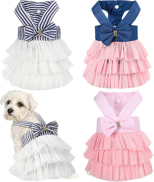 Cute Doggy Princess Dress with Bow Knot