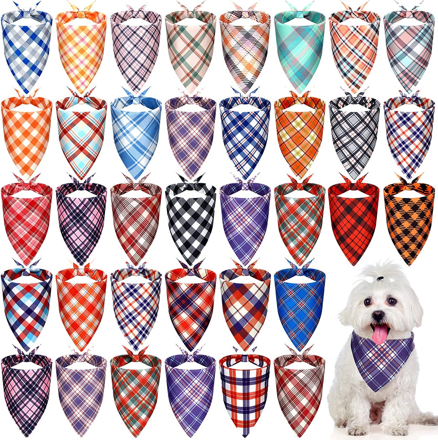 Plaid Pattern Dog Bandana