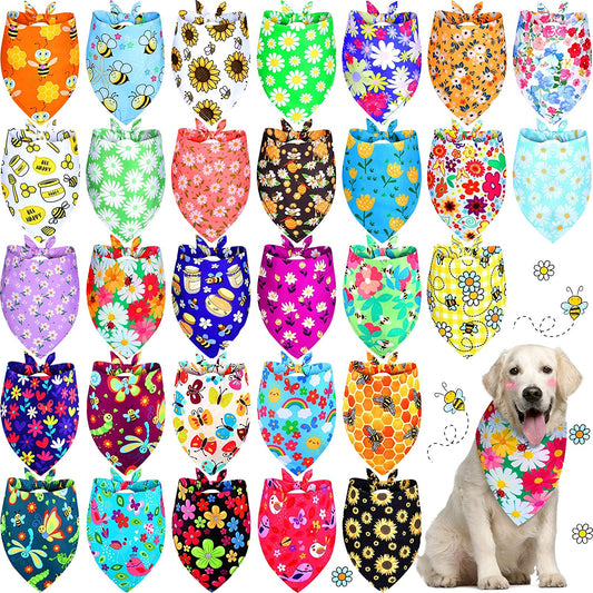 Cute Flower Pattern Dog Bandanas