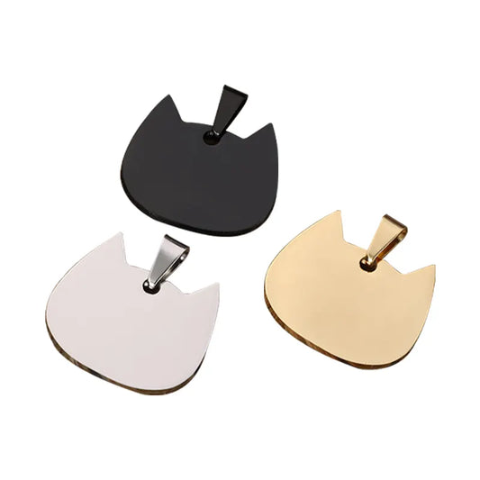 Cat Ears Metal Stainless Steel Customizable ID Tag