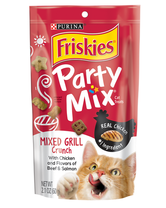 Friskies Party Mix Mixed Grill Crunch Adult Cat Treats