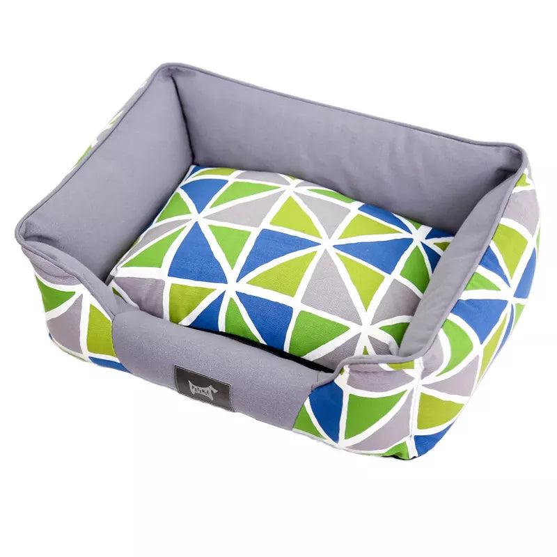 Stylish Geometric Print Anti-Slip Dog Bed