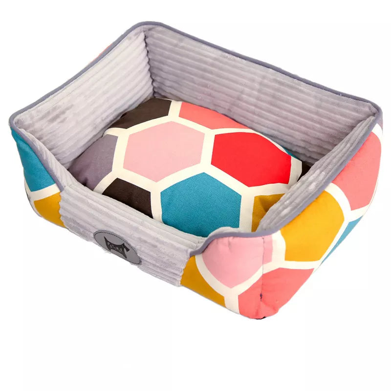 Stylish Geometric Print Anti-Slip Dog Bed