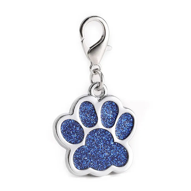 Glitter Pawprint Charm for Pet Collar