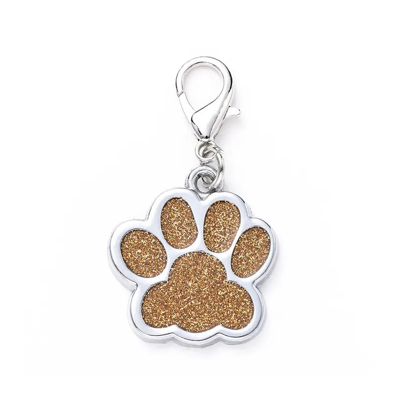 Glitter Pawprint Charm for Pet Collar