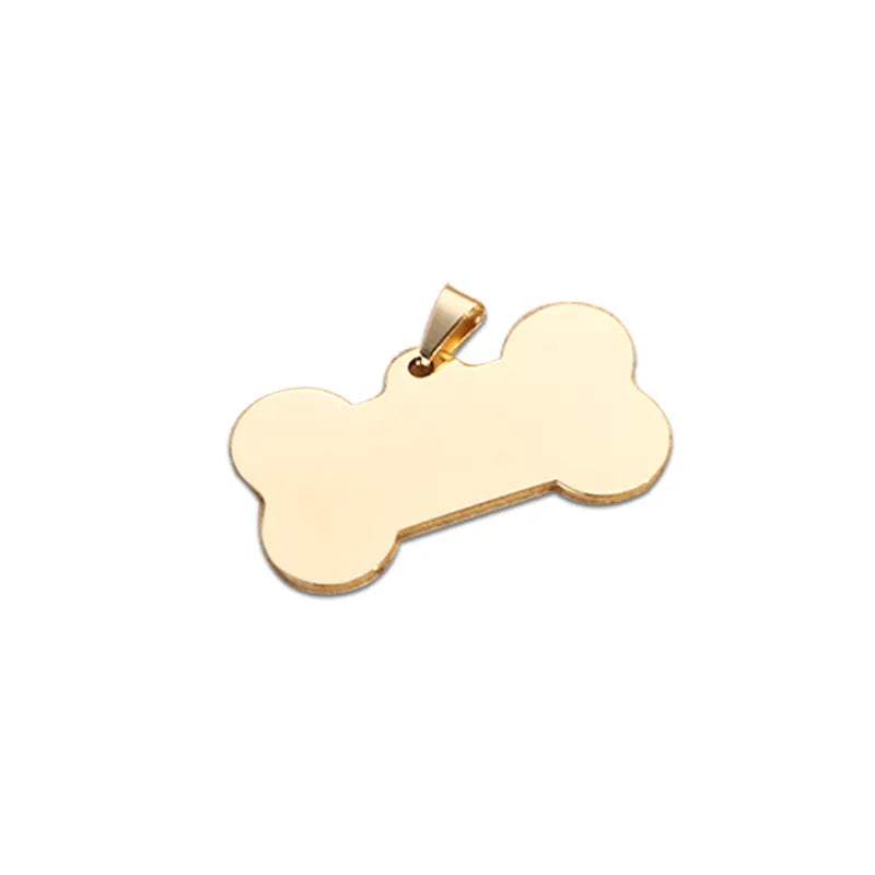 Bone Shaped Metal Stainless Steel Customizable ID Tag