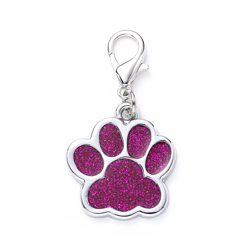 Glitter Pawprint Charm for Pet Collar