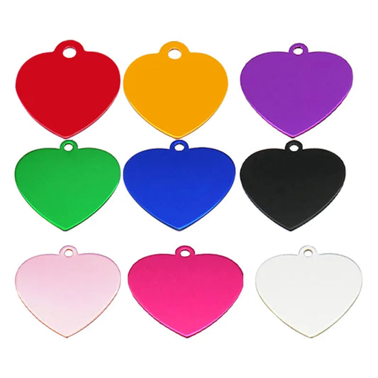 Heart Shaped Aluminum Alloy Customizable ID Tag