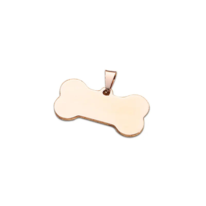 Bone Shaped Metal Stainless Steel Customizable ID Tag