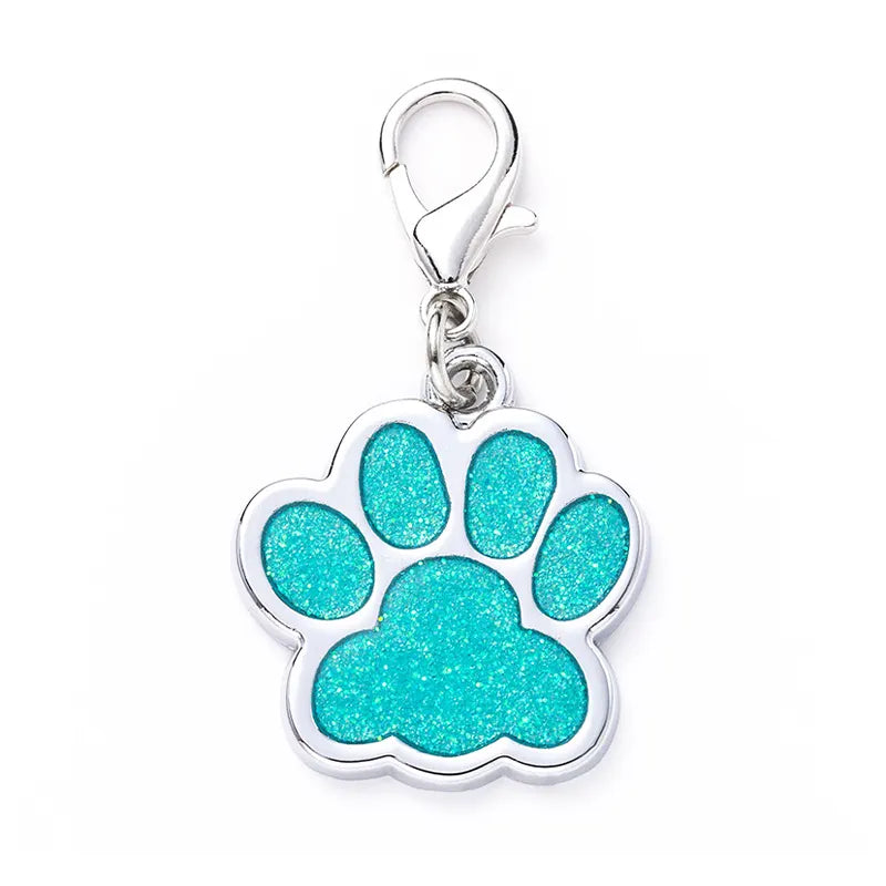 Glitter Pawprint Charm for Pet Collar