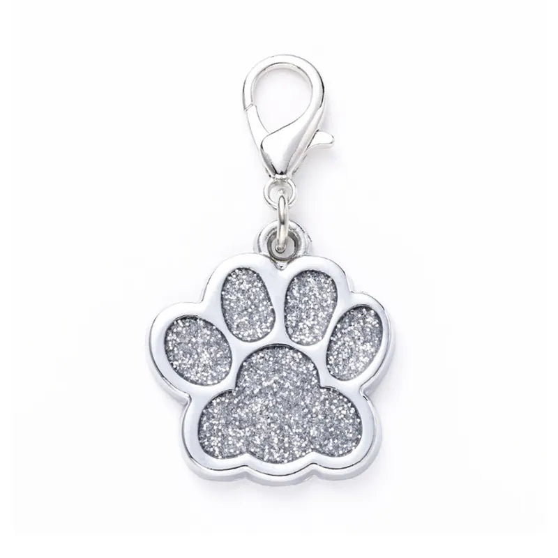 Glitter Pawprint Charm for Pet Collar