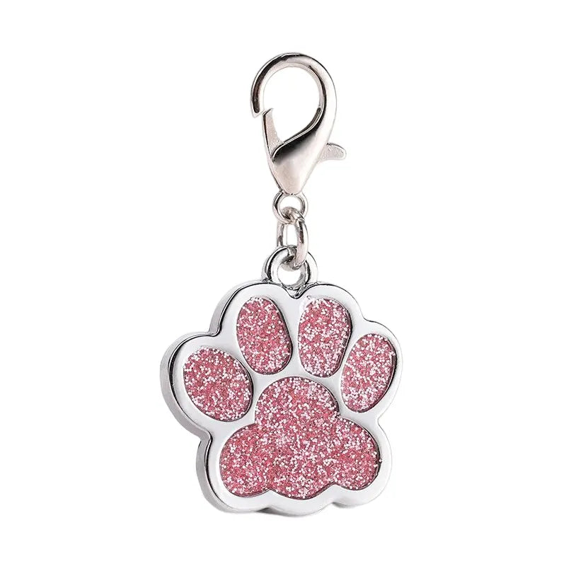 Glitter Pawprint Charm for Pet Collar