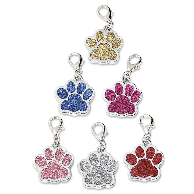 Glitter Pawprint Charm for Pet Collar