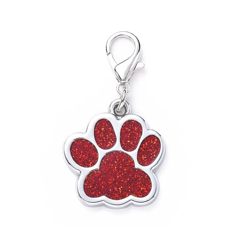 Glitter Pawprint Charm for Pet Collar