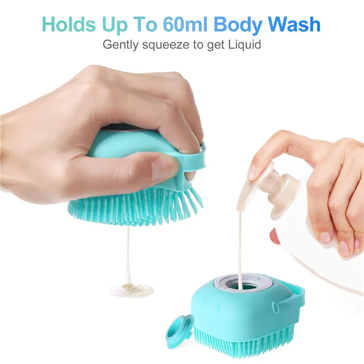 Pet  Massage Shampoo Dispenser Bath Brush