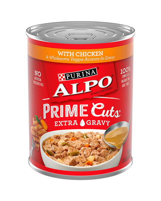 Purina ALPO Prime Cuts® Chicken & Wholesome Veggie Accents Wet Dog Food in Gravy