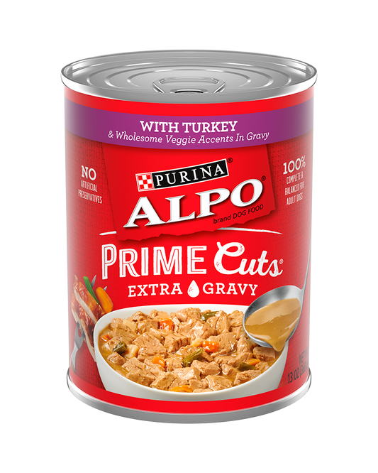Purina ALPO Prime Cuts® With Turkey & Wholesome Veggie Accents in Gravy Wet Dog Food