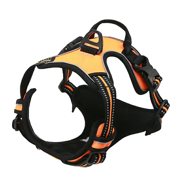 Heavy-duty Adjustable Reflective Vest-style Breathable Dog Harness