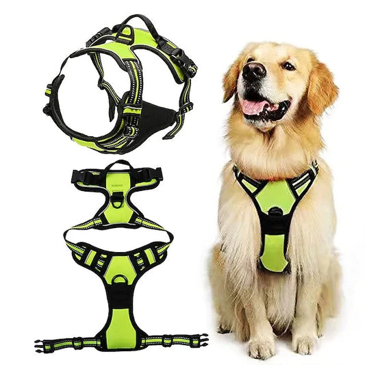 Heavy-duty Adjustable Reflective Vest-style Breathable Dog Harness